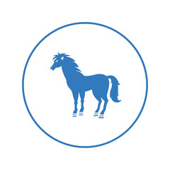 Animals black unique horse icon | Circle version icon |