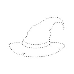Wizard Hat tracing worksheet for kids