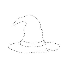 Wizard Hat tracing worksheet for kids