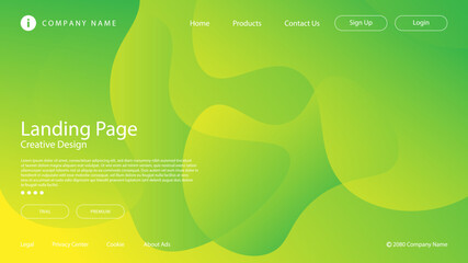 Website Landing Page Background with Vibrant Modern Green Yellow Gradient Color