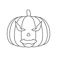Coloring page with Halloween Pumpkin for kids