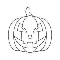 Coloring page with Halloween Pumpkin for kids