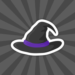 Note sticker with Wizard Hat, vector