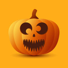 Halloween Pumpkin isolated on orange background