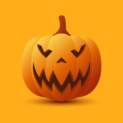 Halloween Pumpkin isolated on orange background