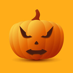 Halloween Pumpkin isolated on orange background