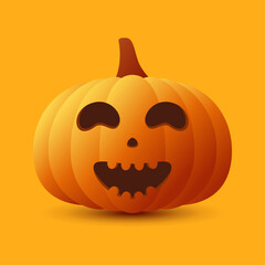 Halloween Pumpkin isolated on orange background