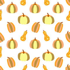 Seamless pattern with pumpkins, vector illustration