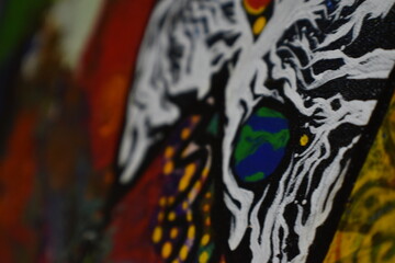 Fototapeta na wymiar close up of colorful fabric