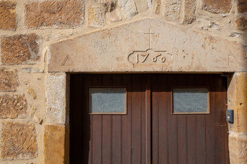 Stone lintel engraved with the date 1760