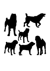 Alabai dog animal silhouettes. Good use for symbol, logo, icon, mascot, sign, or any design you want.