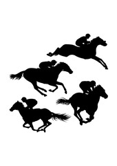 Jockey gesture silhouettes. Good use for symbol, logo, icon, mascot, sign, or any design you want.