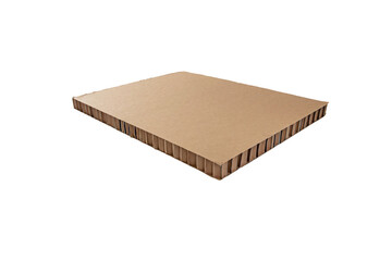 Brown cardboard honeycomb sandwich panel isolated transparent png