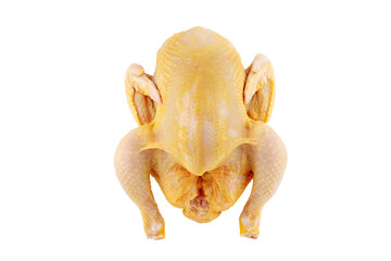 Raw whole yellow corn fed chicken isolated transparent png. © photohampster