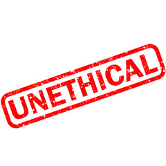 unethical sign. unethical grunge rubber stamp on white background. unethical stamp. flat style.
