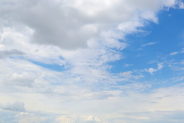Picturesque view of blue sky with fluffy clouds