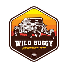 Wild Buggy extreme adventure vector illustration logo, perfect for tours and racing event logo also tshirt design