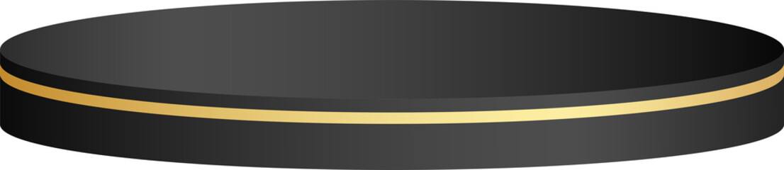 Elegant Black Podium with gold strip 1 Stage Perfect For Element Design Advertising or Social Media Promotion