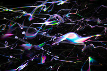 Colorful light trails with motion blur effect. defocused