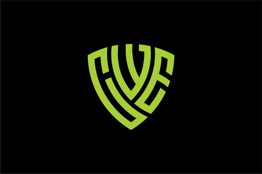 CWE creative letter shield logo design vector icon illustration