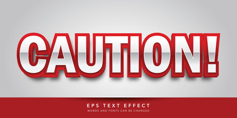 caution 3d editable text effect