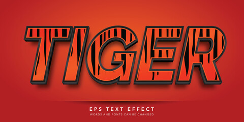 tiger 3d editable text effect