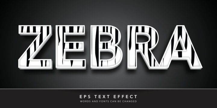 zebra 3d editable text effect