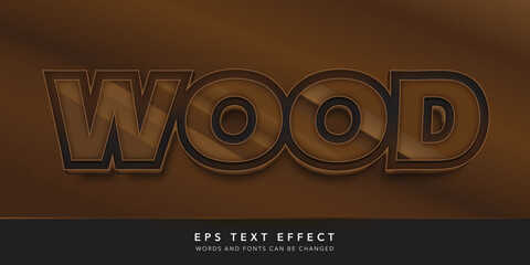 wood 3d editable text effect