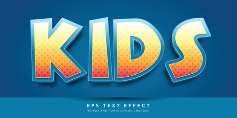 kids 3d editable text effect