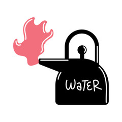 Obraz premium water lettering in teapot