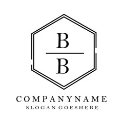initials letter BB handwriting logo vector template