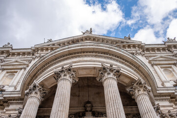 Exterior of beauitful Saint Paul's Cathedral in London.