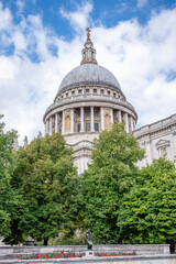 Exterior of beauitful Saint Paul's Cathedral in London.