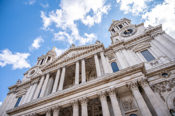 Exterior of beauitful Saint Paul's Cathedral in London.
