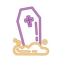 coffin halloween neon light