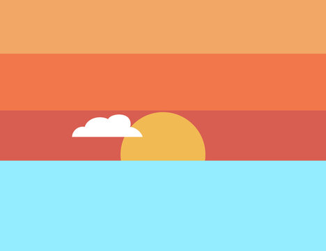 Sonnenuntergang / Sonnenaufgang am Meer mit einer Wolke.