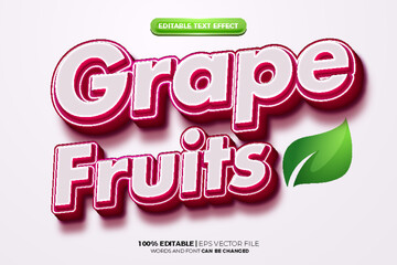 grape fruits bold nature editable text effect