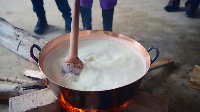 Traditional milk sweet called Manjar Blanco, typical food of Colombia