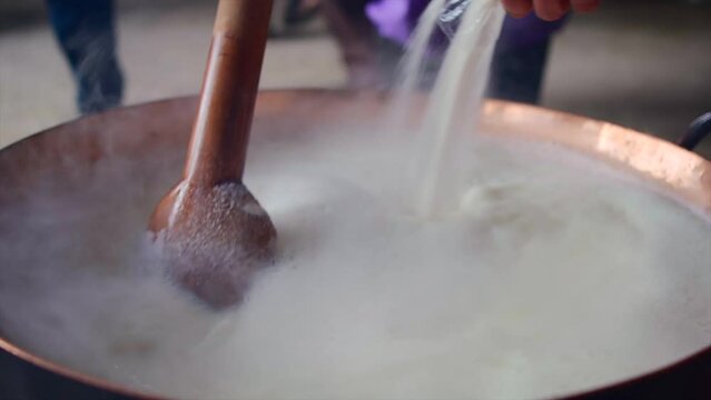 Traditional milk sweet called Manjar Blanco, typical food of Colombia