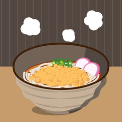 たぬきうどん　背景あり　1:1