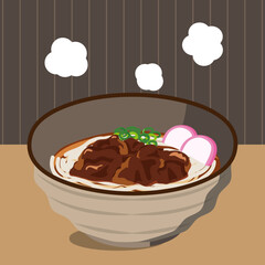 肉うどん　背景あり　1:1