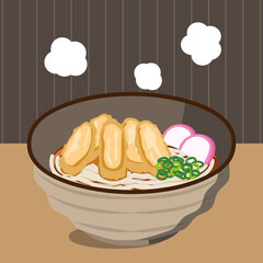 ごぼ天うどん　背景あり　1:1