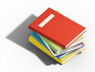 3D素材_積み上げられた本