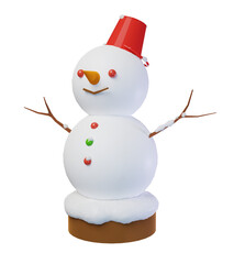 3D素材_かわいい雪だるま