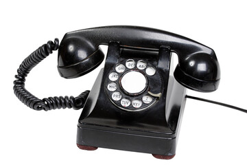 An old bakelite dial phone.