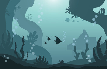 Fototapeta na wymiar background with fishes