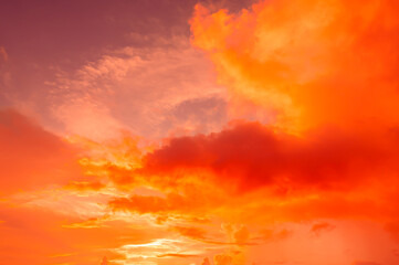 Gorgeous clouds in shades of yellow, pink and orange.