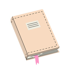 Notebooks for to do lists, goals, personal plans in hard cover. Diary for notes with a bookmark. Closed organizer or planner. Vector illustration isolated on white background.