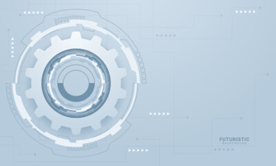 Vector design 3d paper circle with circuit board