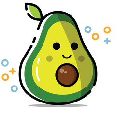 illustration of pear with leaf